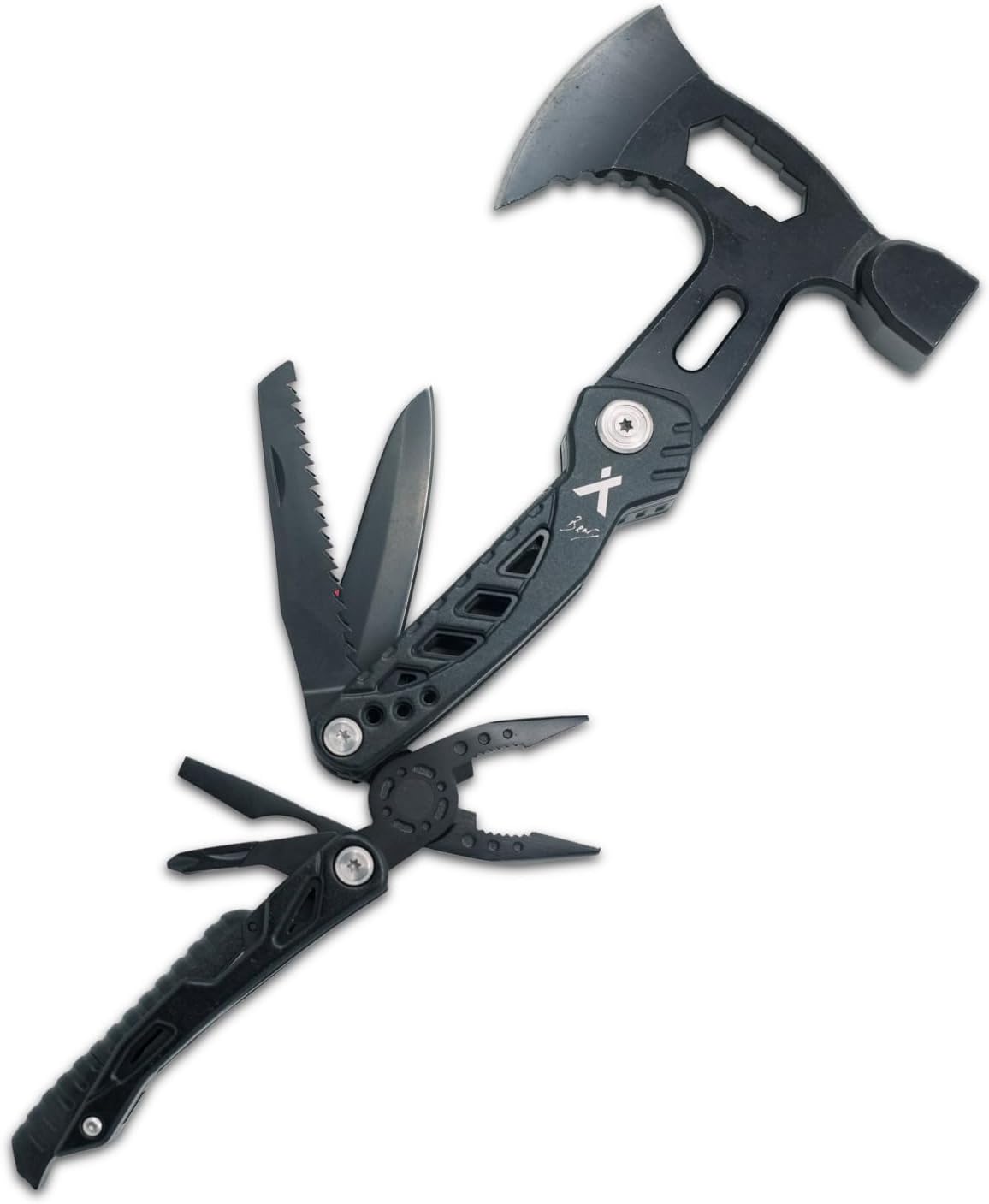 Bear Grylls Axe Multitool Hammer with Knife, Saw and Nylon Sheath | Tactical multitool combining hatchet, hammer, knife, saw, screwdriver
