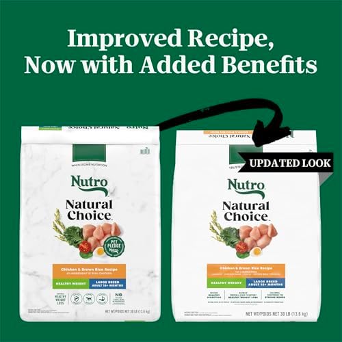Nutro Natural Choice Healthy Weight Dry Dog Food, Chicken & Rice, 30 lb | Non-GMO, Chicken #1 ingredient, no corn, wheat, soy, supports weight loss, skin & coat, digestive & immune health