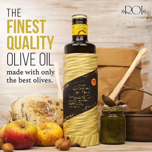 ROI Italian Extra Virgin Olive Oil - Made from Ligurian Taggiasca Olives - Polyphenol Rich EVOO - DOP Certified - Fresh Cold Pressed in Italy - Low