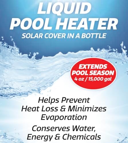 SpaChoice 1-Quart Premium Liquid Pool Heater Solar Cover in a Bottle | Liquid Solar Blanket for Pool, Helps Prevent Heat Loss, 4 ounces per 15,000 gallons of water every 2 weeks, Made in USA