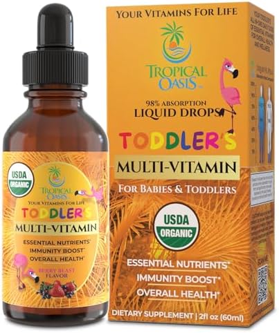 Premium Liquid Multivitamin For Kids | Sugar Free Kids Vitamins | 100% DV of 14 Vitamins for Kids | Multivitamin for Children Ages 4+ | Great Tasting, Non-GMO, Max 98% Absorption Rate- 16 oz, 32 Serv