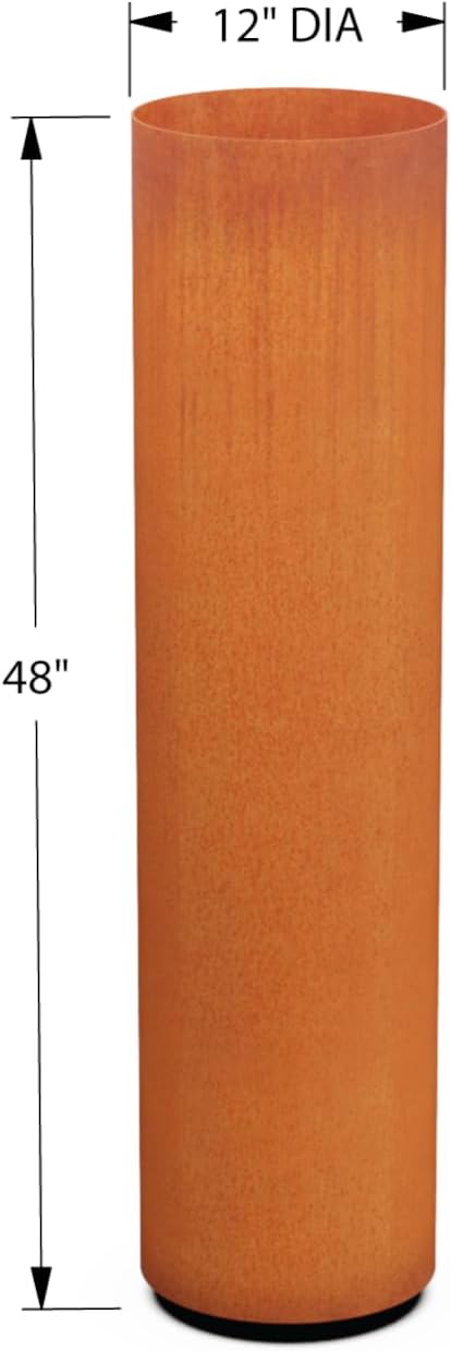 Plantercraft Large Round Planters for Outdoor Plants - 24 Inch Corten Steel Planter for Patio