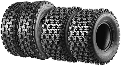 MaxAuto Set of 4 Sport ATV Tires 22x7-10 Front & 20x10-9 Rear UTV Tires 4PR 22x7x10 ATV Quad -Tire - 10077/10081, 4 Pack in 2 Packages
