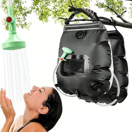 Solar Shower Bag | 5 Gal/20L Solar Heating Camping Shower Bag | Removable Hose | On-Off Switchable Shower Head | Ducha Portatil | Traveling Shower | Portable Shower for Beach Swimming, Hiking