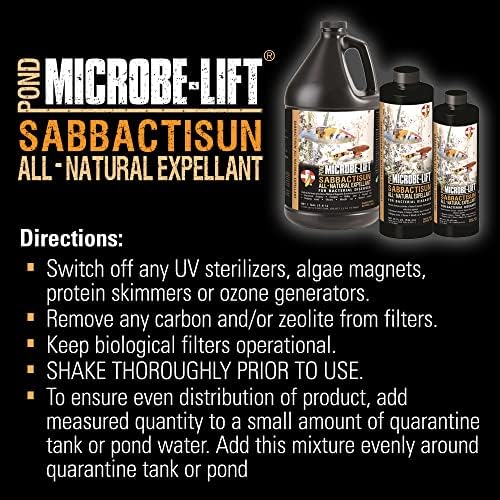 MICROBE-LIFT Sabbactisun Disease Treatment for Ponds and Outdoor Water Gardens, Disease Expellant for Pond Fish, 16 Fl Oz