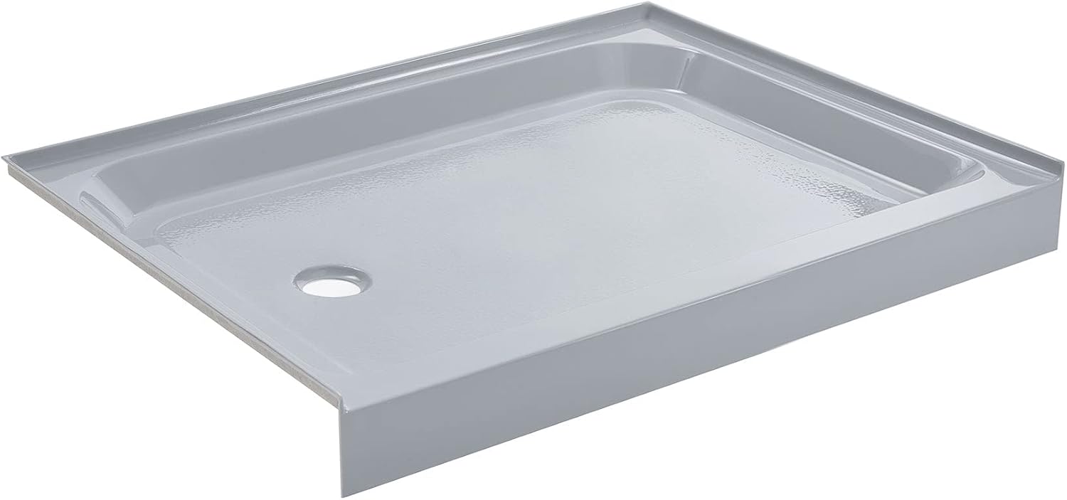Voltaire 60" x 32" Single-Threshold, Right-Hand Drain, Shower Base in Gray