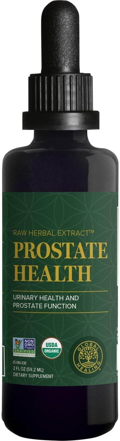 Global Healing Organic Prostate Health - Mens Health Supplement - Prostate Supplements Help Urinary Bladder Control