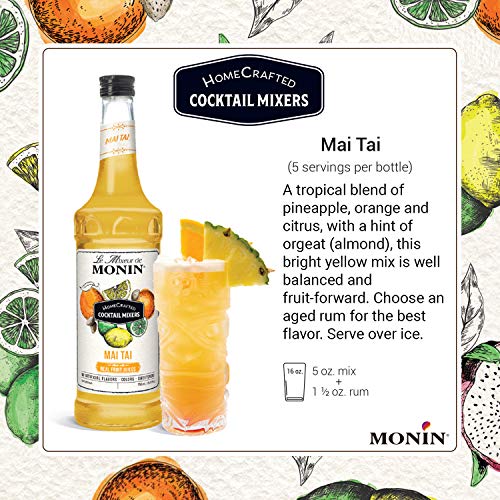 Monin - HomeCrafted Dragon Fruit Cosmo Cocktail Mix, Ready-to-Use Drink Mixer, Strawberry & Pear Blend, Made with Natural Flavors & Real Fruit Juice