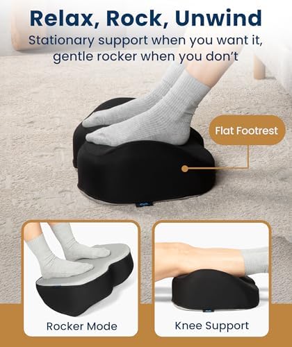 Everlasting Comfort Foot Rest for Under Desk at Work - Memory Foam Office Foot Stool & Under Desk Footrest Leg Elevation Pillow for Gaming & Home