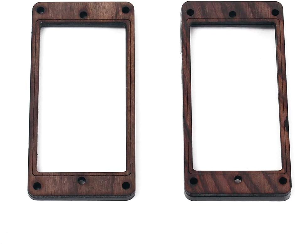 Alnicov 2 Pcs Rosewood Curved Bottom Humbucker Pickup Ring Set for Epiphone Guitar Accessories