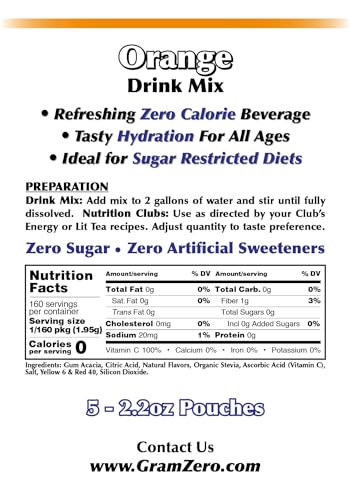 GramZero Grape Sugar Free Drink Mix Sports Pack, Great For Nutrition Club Loaded Teas, Zero Calorie, Stevia Sweetened