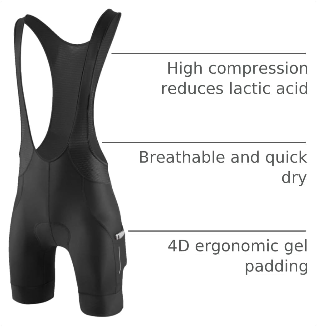 baleaf Mens 4D Padded Cycling Bib Shorts Bicycle Biking Bibs