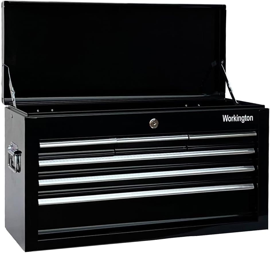Workington Portable Metal Tool Chest with 6 Drawers, 24" 6-Drawer Tool Chest Cabinet with Ball Bearing Drawer Slides