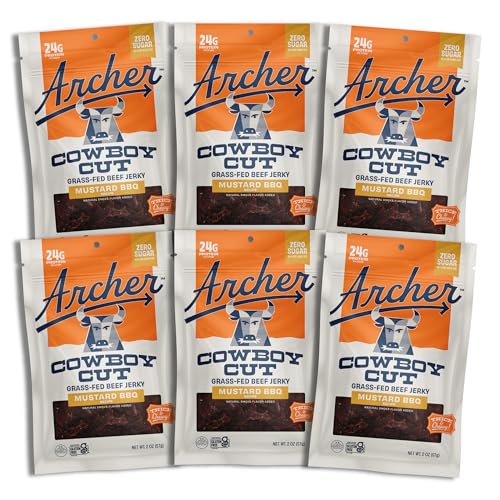 Archer Jerky Cowboy Cut Beef Jerky, Old Fashioned, Zero Sugar- 2 Oz, 6 Pack