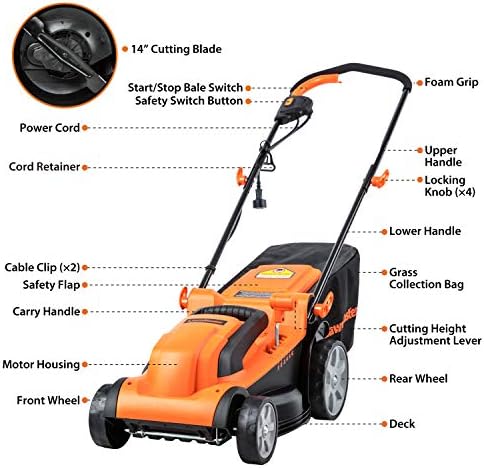 LawnMaster MEB1216K Electric Lawn Mower 16-Inch 12AMP