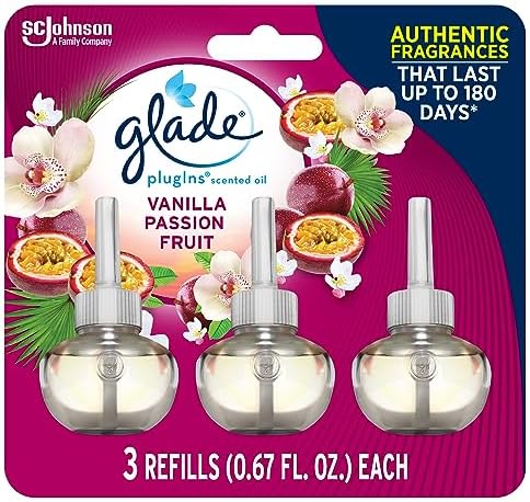 Glade PlugIns Refills Air Freshener, Scented and Essential Oils for Home and Bathroom, Cashmere Woods, 2.01 Fl Oz, 3 Count