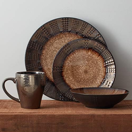 Mikasa Gourmet Basics Verona 16-Piece Stoneware Dinnerware Set, Service for 4, Includes Dinner Plates, Salad Plates, Soup Bowls and Mugs