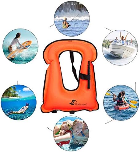 OMOUBOI Snorkel Vest for Adults Swim Vests Inflatable Snorkeling Jackets for Diving, Snorkeling, Swimming Safety (Suitable for 100-220 lbs)