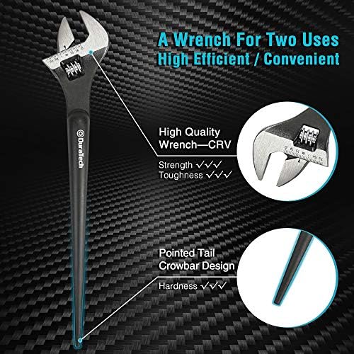 DURATECH 8-Inch Adjustable Construction Spud Wrench