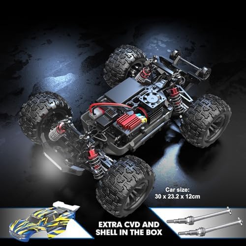 HYPER GO H16BM 1/16 RTR Brushless High Speed Electric 4X4 Off-Road Fast RC Car, Max 42mph, RC Truck, Remote Control, 2 Lipo Batteries for Adult