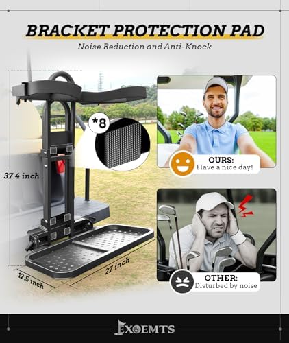 Foldable Golf Cart Rear Seat Bag Holder, Upgraded Golf Cart Rear Seat Bag Rack ONLY FITS 8-Inch Max Width Grab Bar, for 4-Seater EZGO Club Car Yamaha