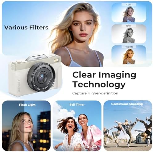 4K Digital Camera for Photography, 2026 Latest 64MP Autofocus WiFi Vlogging Camera for YouTube