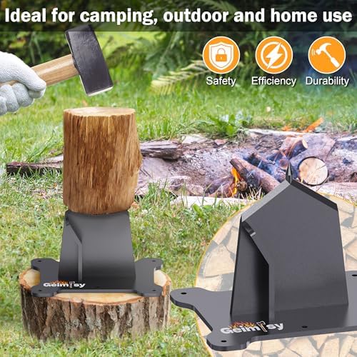 GanFindX Firewood Kindling Splitter Heavy Duty Wood Splitting Tool | Portable Ergonomic Design for Easy Firewood Preparation, Camping, Fireplace and Outdoor Use