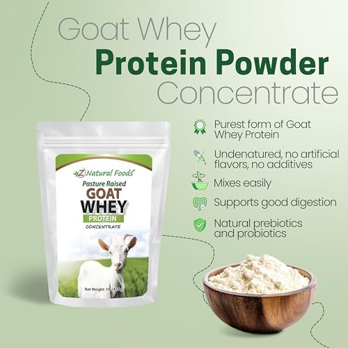 Z Natural Foods Goat Whey Protein Powder Concentrate - Pasture Raised, 1 lb