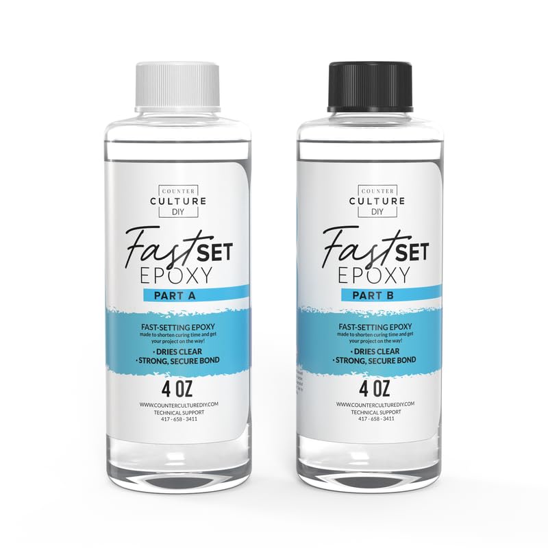 Counter Culture DIY Fast Set Epoxy Resin, 32 oz Kit, Quick Art Supplies for Coating, Casting, Geodes, Tabletop, Bar Top, Live Edge River Tables