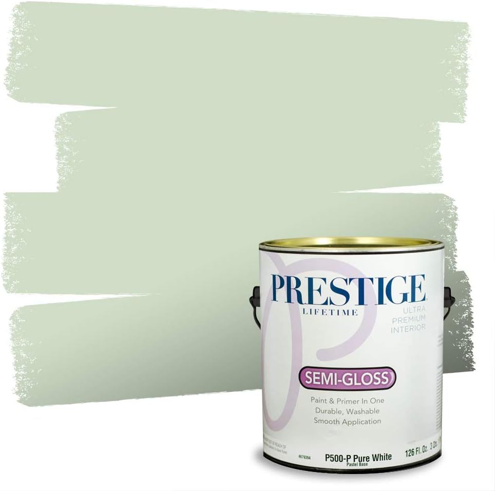 PRESTIGE Paints Exterior Paint and Primer In One, 1-Gallon, Semi-Gloss, Comparable Match of Sherwin Williams* Shamrock*