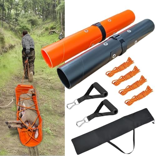 Bayattoo Heavy Duty Drag Sled Mat-Thickened Tear-Resistant HDPE with Pull Cables, Portable Yard, Hunting & Construction Hauler