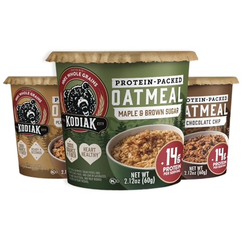 Kodiak Cakes Instant Protein Maple & Brown Sugar Oatmeal in a Cup, 2.12oz (Pack of 12)