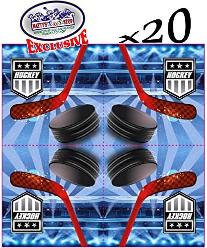 Deluxe Hockey Theme Party Supplies Set for 20 People, Includes 20 Large Plates, 20 Small Plates, 20 Napkins