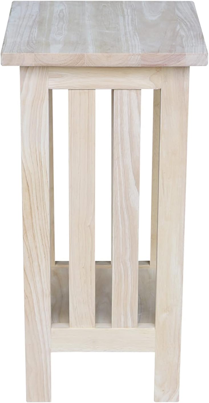 IC International Concepts Solid Wood Mission Plant Stand, Unfinished