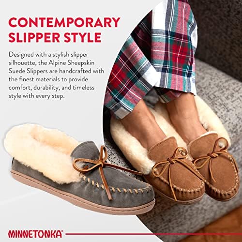 Minnetonka Women's Alpine Sheepskin Moccasin Slippers