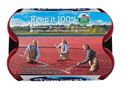 Ocean Spray 100% Juice, Cranberry Juice, 10 Ounce Bottle (Pack of 6)