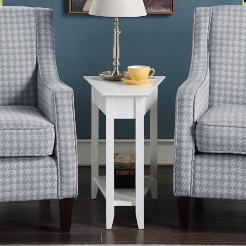 Convenience Concepts American Heritage Wedge End Table 24" - Classic Living Room Table with Storage Shelf, Side Table for Family Room, Bedside Table, Espresso