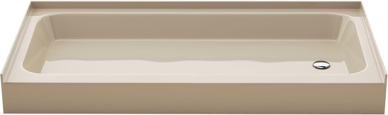 Voltaire 60" x 32" Single-Threshold, Right-Hand Drain, Shower Base in Gray