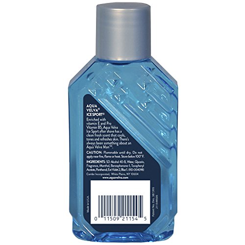 Aqua Velva Ice Sport Cooling After Shave, Vitamin E & B5, 3.5 Fl Oz | Ice Sport cooling after shave with Vitamin E and ProVitamin B5. Soothes