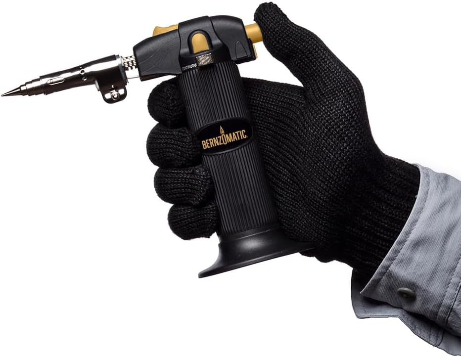 Bernz-O-Matic ST2200T Micro Flame Butane Torch Kit, Small, Black | Small Torch for Creme Brulee, Kitchen Cooking, Soldering & Jewelry Repair | Portable Mini Torch Lighter