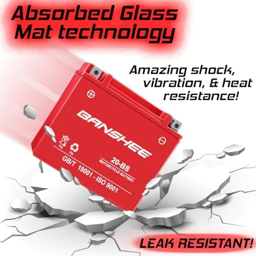 Banshee Replacement GYZ20H YTX20-BS YTX20H-BS YB16-B-CX 12V Sealed Motorcycle AGM Battery 18Ah