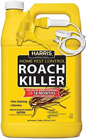 Harris Roach Killer, Liquid Spray with Odorless and Non-Staining 12-Month Extended Residual Kill Formula (Gallon)