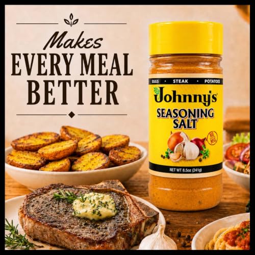 Johnny's - Fine Seasoning Salt - 8.5 oz | Classic All-Purpose Seasoning, Great For Meats, Vegetables, Fries, Soups, Grilling
