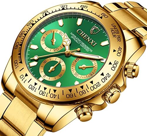 DREAMING Q&P Fq-005 Classic Style Gold Stainless Steel Mens Wrist Watches with Crystals for Man