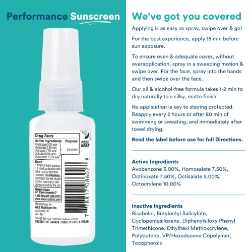 KINeSYS Fragrance Free Clear Spray Sunscreen for sensitive skin, SPF 50, Hypoallergenic, Broad Spectrum UVA/UVB protection for Face & Body; PABA and Oxybenzone FREE, 700+ Sprays, 4 Fl Oz/120 mL