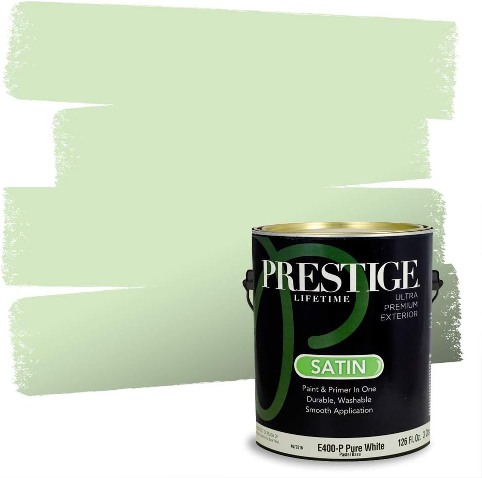 PRESTIGE Paints Exterior Paint and Primer In One, 1-Gallon, Semi-Gloss, Comparable Match of Sherwin Williams* Electric Lime*