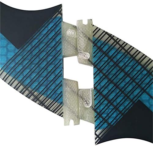 TOPWAYS Fiberglass+Honeycomb Surfboard Fin (3) Glass Flex Thruster Surf Fin Set (Double Tabs II Plug Style G5 Size) - Tri Fin Thruster Set Surfboard