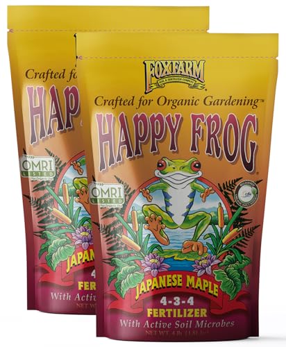 FoxFarm Happy Frog Japanese Maple Fertilizer - Supports Vegetative Growth & Strong Branch Development - 4-3-4 Blend with Soil Microbes & Mycorrhizal