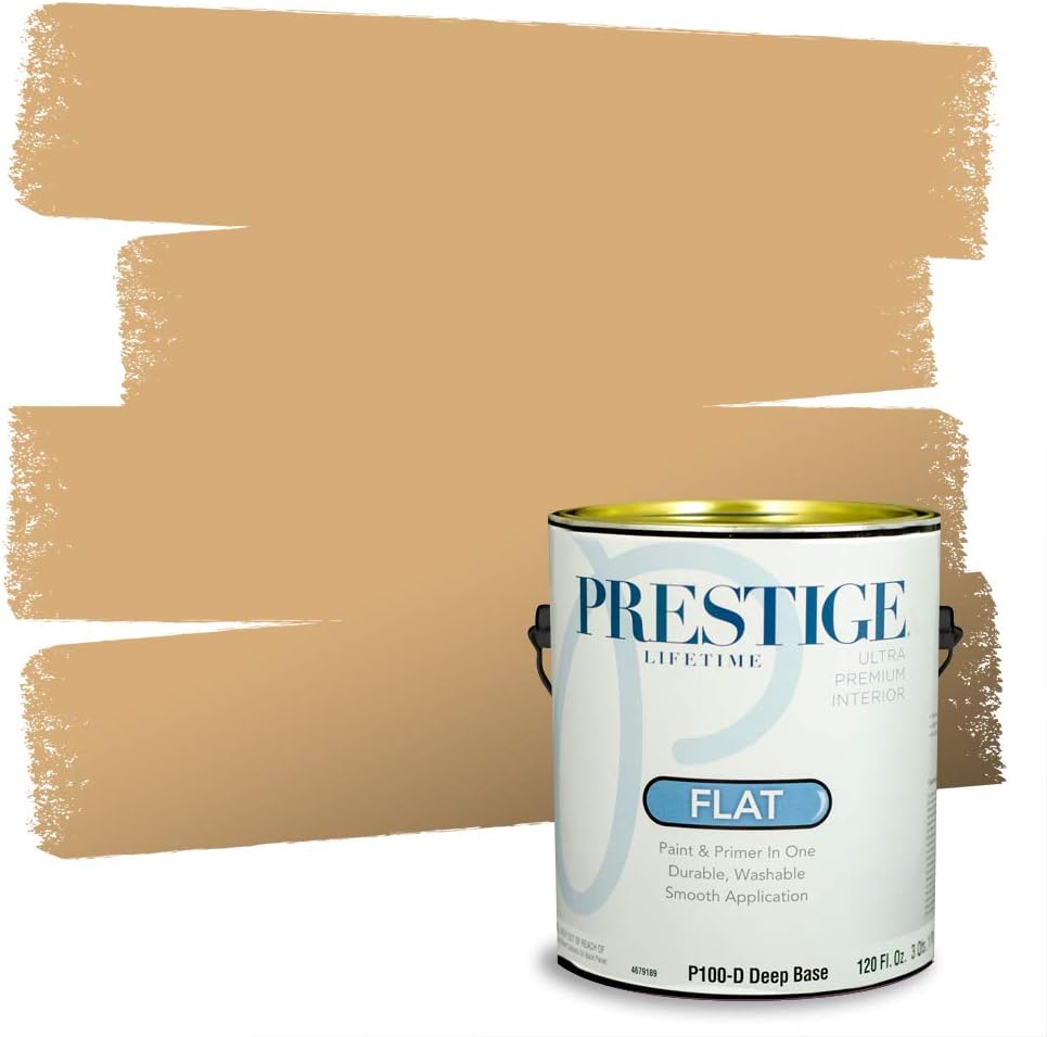 PRESTIGE Paints Exterior Paint and Primer In One, 1-Gallon, Satin, Comparable Match of Sherwin Williams* Cachet Cream*