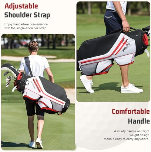 15-Way Golf Cart Bag, Lightweight Golf Club Bag for Men with Cooler | 15 Separate Compartments Easy Club Access Multiple Storage Pockets Cart Strap Channel Beverage Storage and Carry Handles